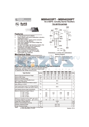 MBR4035PT_10 datasheet - 40.0 AMPS. Schottky Barrier Rectifiers