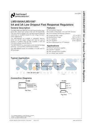 LMS1585AISX-ADJ datasheet - 5A and 3A Low Dropout Fast Response Regulators