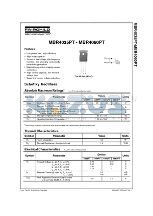 MBR4050PT datasheet - Schottky Rectifiers