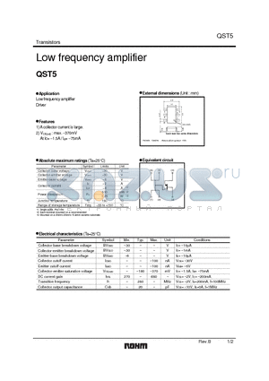 QST5 datasheet - Low frequency amplifier