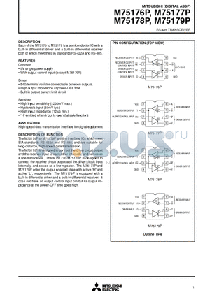 M75177P datasheet - RS-485 TRANSCEIVER