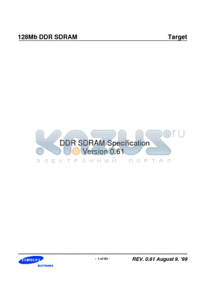 KM416L8031BT-GFZ/Y/0 datasheet - DDR SDRAM Specification Version 0.61