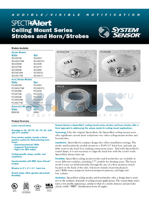 PC241575W datasheet - Strobes and Horn Strobes