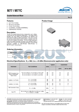 M77 datasheet - Double-Balanced Mixer