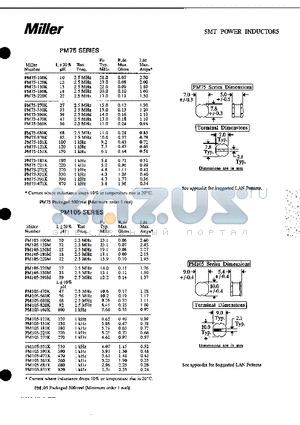 PM105-560K datasheet - SMT POWER INDUCTORS