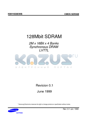 KM416S8030BT-G/FA datasheet - 128Mbit SDRAM 2M x 16Bit x 4 Banks Synchronous DRAM LVTTL