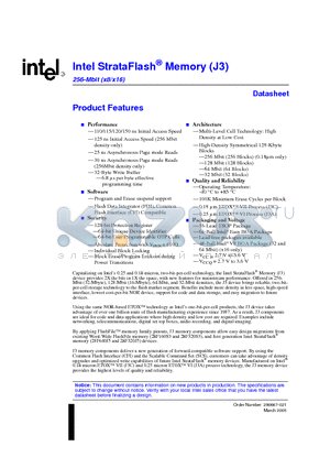 PC28F320J3A-115 datasheet - Intel StrataFlash Memory (J3)