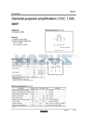 QSX7 datasheet - General purpose amplification (12V, 1.5A)