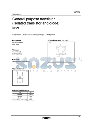 QSZ4 datasheet - General purpose transistor (isolated transistor and diode)