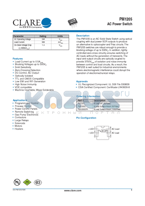 PM1205S datasheet - AC Power Switch