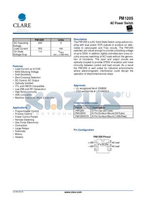 PM1205STR datasheet - AC Power Switch