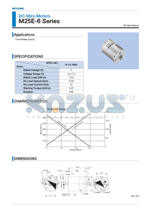 M25E-6 datasheet - DC Mini-Motors