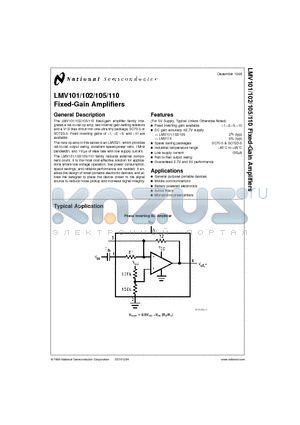 LMV101M5X datasheet - Fixed-Gain Amplifiers