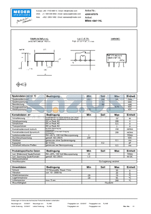 MS05-1A87-75L_DE datasheet - (deutsch) MS Reed Relay