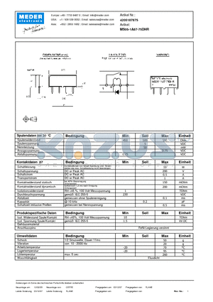 MS05-1A87-75DHR_DE datasheet - (deutsch) MS Reed Relay