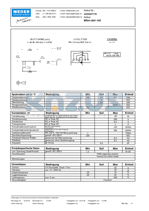 MS05-2A87-78D_DE datasheet - (deutsch) MS Reed Relay