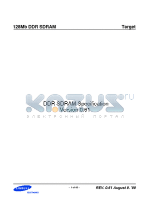 KM44L16031BT-GFZ/Y/0 datasheet - DDR SDRAM Specification Version 0.61