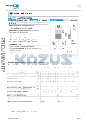 MBR690 datasheet - SCHOTTKY BARRIER RECTIFIERS