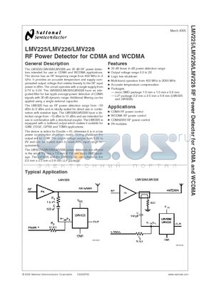 LMV228 datasheet - RF Power Detector for CDMA and WCDMA