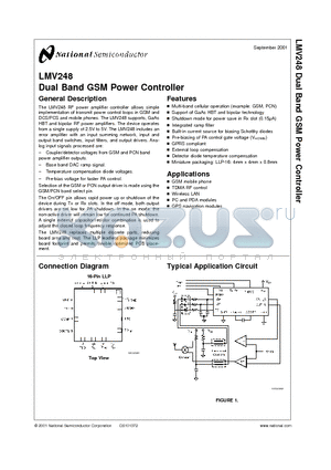 LMV248LQ datasheet - Dual Band GSM Power Controller