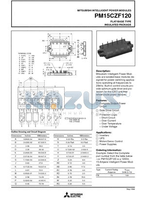 PM15CZF120 datasheet - FLAT-BASE TYPE INSULATED PACKAGE