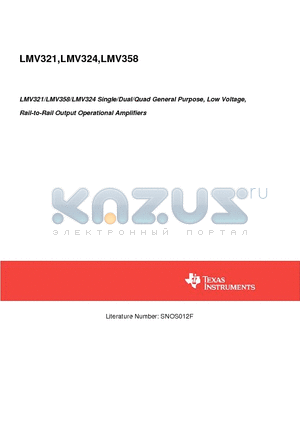 LMV321M7 datasheet - Single/Dual/Quad General Purpose, Low Voltage, Rail-to-Rail Output Operational Amplifiers