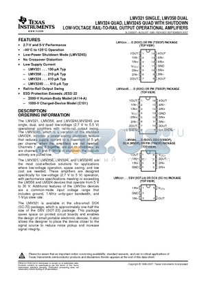 LMV321IDCKT datasheet - LOW-VOLTAGE RAIL-TO-RAIL OUTPUT OPERATIONAL AMPLIFIERS