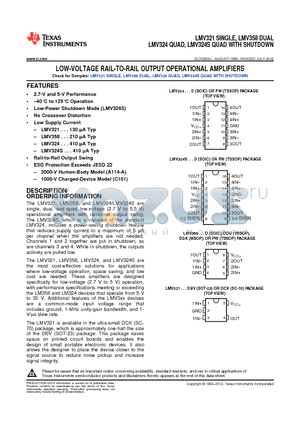 LMV321IDCKT datasheet - LOW-VOLTAGE RAIL-TO-RAIL OUTPUT OPERATIONAL AMPLIFIERS