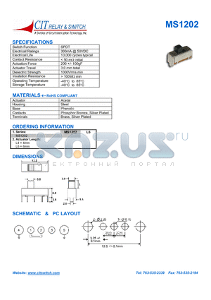 MS1202 datasheet - CIT SWITCH