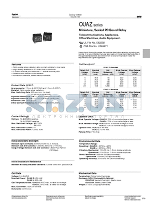 QUAZ-SH-103D datasheet - Miniature, Sealed PC Board Relay