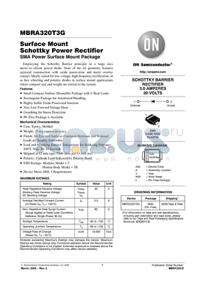 MBRA320T3G datasheet - Surface Mount Schottky Power Rectifier