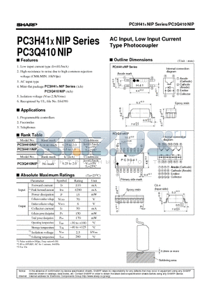 PC3Q410NIP datasheet - AC Input, Low Input Current Type Photocoupler