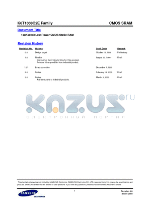 KM684000ALG-5 datasheet - 128Kx8 bit Low Power CMOS Static RAM