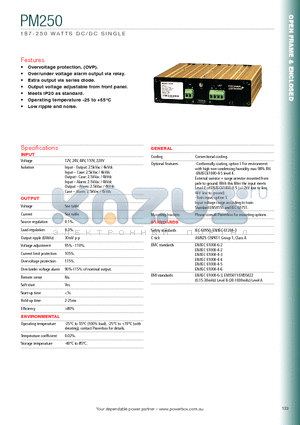 PM25024-48 datasheet - 187 - 250 WATTS DC/DC SINGLE