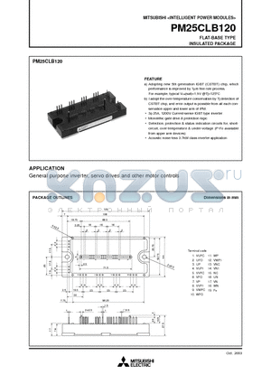 PM25CLB120 datasheet - INTELLIGENT POWER MODULES FLAT-BASE TYPE INSULATED PACKAGE