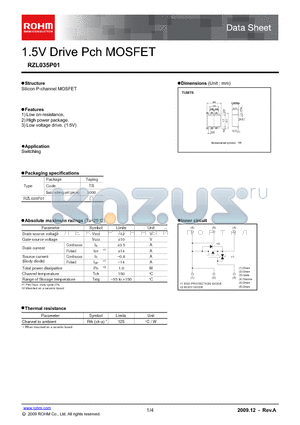 RZL035P01 datasheet - 1.5V Drive Pch MOSFET