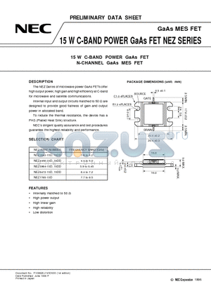 NEZ5964-15DD datasheet - 15 W C-BAND POWER GaAs FET N-CHANNEL GaAs MES FET