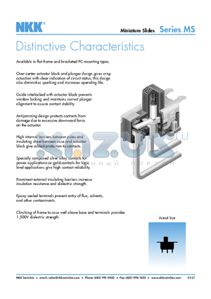 MS23BFA datasheet - Miniature Slides