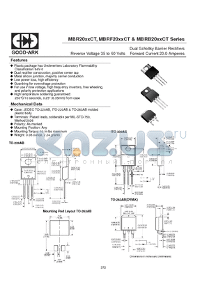 MBRB2045CT datasheet - Dual Schottky Barrier Rectifiers