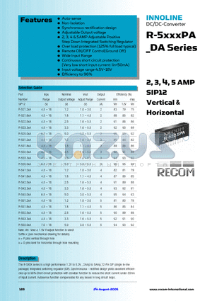 R-545.0DA datasheet - INNOLINE DC/DC-Converter