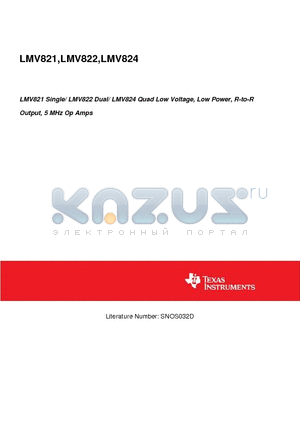 LMV822MM datasheet - Single/ LMV822 Dual/ LMV824 Quad Low Voltage, Low Power, R-to-R Output, 5 MHz Op Amps