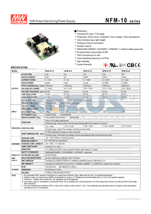 NFM-10-24 datasheet - 10W Output Switching Power Supply