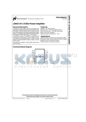 LMX2119M datasheet - 1.9 GHz Power Amplifier