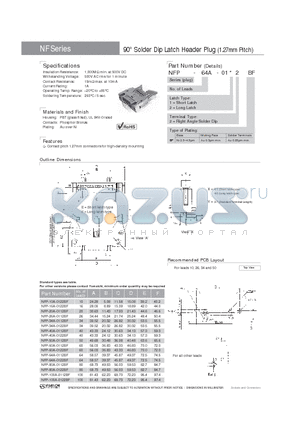 NFP-10A-0114BF datasheet - 90` 180` Solder Dip Latch Header Plug (1.27mm Pitch)