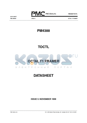 PM4388 datasheet - OCTAL T1 FRAMER