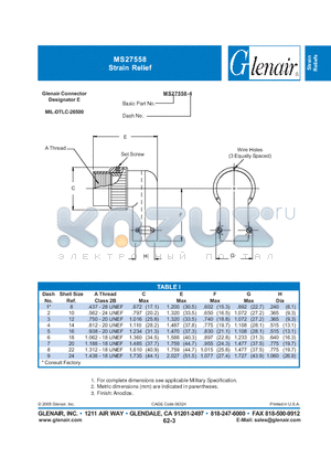 MS27558-2 datasheet - Strain Relief