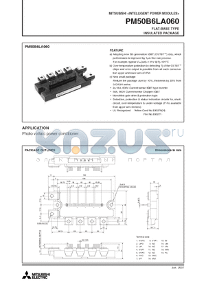 PM50B6LA060_09 datasheet - FLAT-BASE TYPE INSULATED PACKAGE