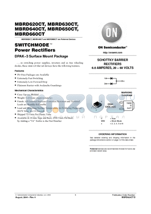 MBRD660CTT4G datasheet - SWITCHMODE Power Rectifiers