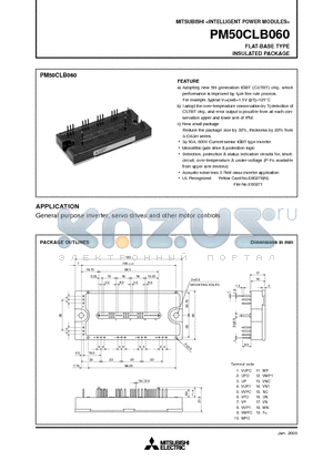 PM50CLB060 datasheet - FLAT-BASE TYPE INSULATED PACKAGE