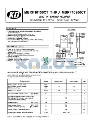 MBRF10150CT datasheet - SCHOTTKY BARRIER RECTIFIER